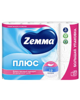 Туалетная бумага 1*12рул 2-слойн. ZEMMA Плюс 23м белая, РОССИЯ