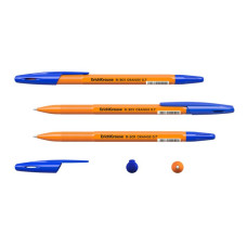 Ручка шарик. ErichKrause ORANGE R-301 синий 0,7 мм оранж. шестигран. корп. 22187/43194