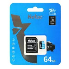 Носитель информации Netac P500 Standart 64GB MicroSDXC U1/C10 up to 90MB/s, retail pack card only