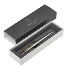Ручка шариковая подарочная Parker Jotter Stainless Steel Golden Finish Trim Ballpoint Pen 1953182