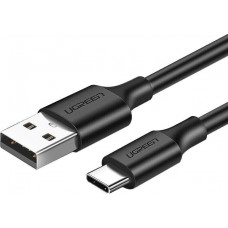 Кабель UGREEN US287-60116, USB-A 2.0 to Type C, 3A, силиконовый, 1m, Black