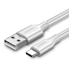 Кабель UGREEN US287-60123, USB-A 2.0 to Type C, 2,4A, силиконовый, 2m, White
