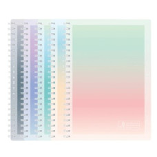 Блокнот A5 148*210 мм, 60 л., тонир., лин. "Deli" спираль сбоку, обл. карт., градиент ассорти, Deli
