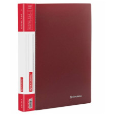 Папка на 2 кольцах BRAUBERG "Стандарт", 25 мм, красная, до 170 листов, 0,8 мм, арт.221614