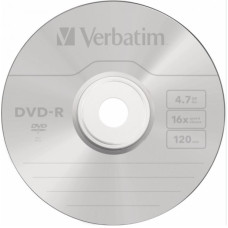 диск DVD-R 4,7 Гб запис. 16х. п/эт упак., AZO, Matt Silver Verbatim, 43788