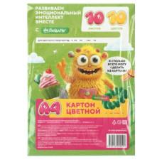 Картон цв.А4 10цв.10л.немел.одностор.Эмоц.интеллект 15-7640