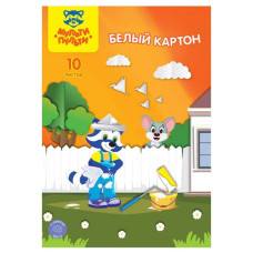 Картон белый А4, Мульти-Пульти, 10л., немелованный, в папке, 