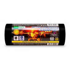 Мешки для мусора 60л 20шт/рулон ПВД Mirpack Силачи 25мкм 60*80см цв.черный, Mirpack арт.sil602220