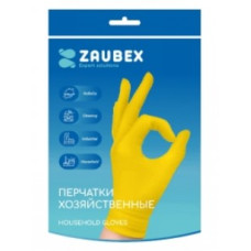 Перчатки латексные хозяйственные Zaubex р-р L желтый, HLG70-40