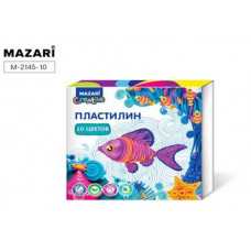 Пластилин классический 10 цветов, 200г, со стеком M-2145-10