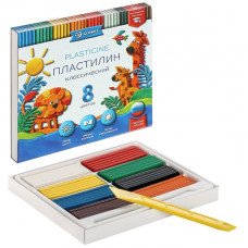 Пластилин  8 цветов/160г со стеком, 