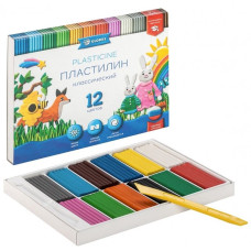 Пластилин  12 цветов/240г со стеком, 