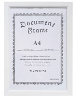 Рамка пластиковая со стеклом 21*29,7, белая PS01W-White