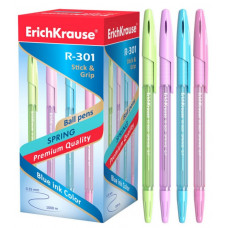 Ручка шариковая Erich Krause R-301 Spring Stick узел 0.7мм, чернила синие 31059 789565
