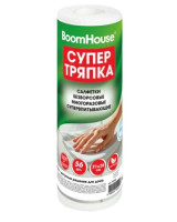 Салфетки безворс.многораз.56шт.(21*28см)BoomHouse белые 700988