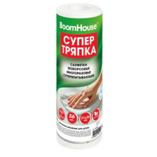 Салфетки безворс.многораз.56шт.(21*28см)BoomHouse белые 700988