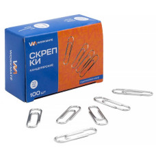 Скрепки канцелярские Workmate 22 мм, оцинкованные, 100 штук в упаковке 14-3665