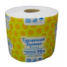 Бумага туалетная 70м вторсырье со втулкой РБ