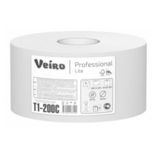 Бумага туалетная в средних рулонах 200м, 1 слой, Veiro Professional арт.T1-200C
