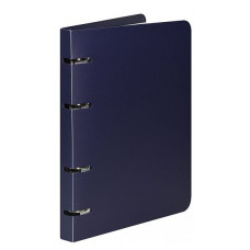Тетрадь со см.блоком 80 л. А5 кл. на кольцах INFORMAT ТЕМНО-СИНЯЯ пластик обл. IFNR-PL80-DBL