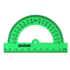 Транспортир Creativiki 180 гр 10 см пласт. зелен. тониров. ТРП180-10КР
