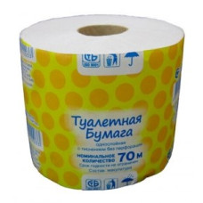 Бумага туалетная со втулкой, 70м РБ