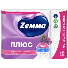 Туалетная бумага 1*12рул 3-слоя ZEMMA Deluxе Нежная ромашка17м белая