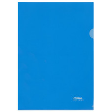 Папка-уголок СТАММ А4, 180мкм, пластик, прозрачная, синяя, арт. ММ-30949