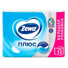Бумага туалетная 1*12рул 2-слойн. "ZewaПлюс" белая, арт.7322540508529